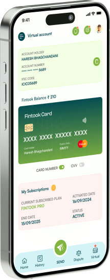 Fintook app secure wallet screen